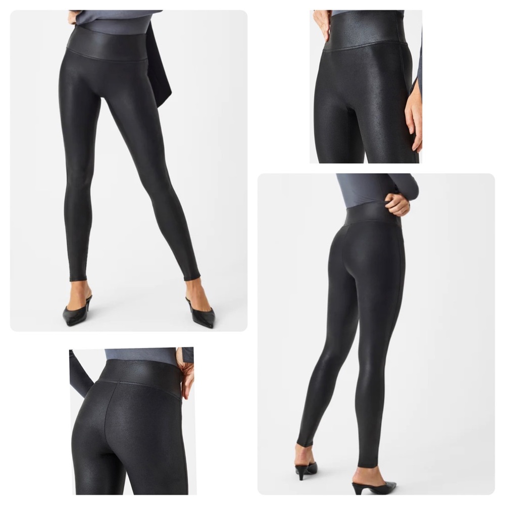 EUC SPANX Faux Leather Leggings Size XS/TP